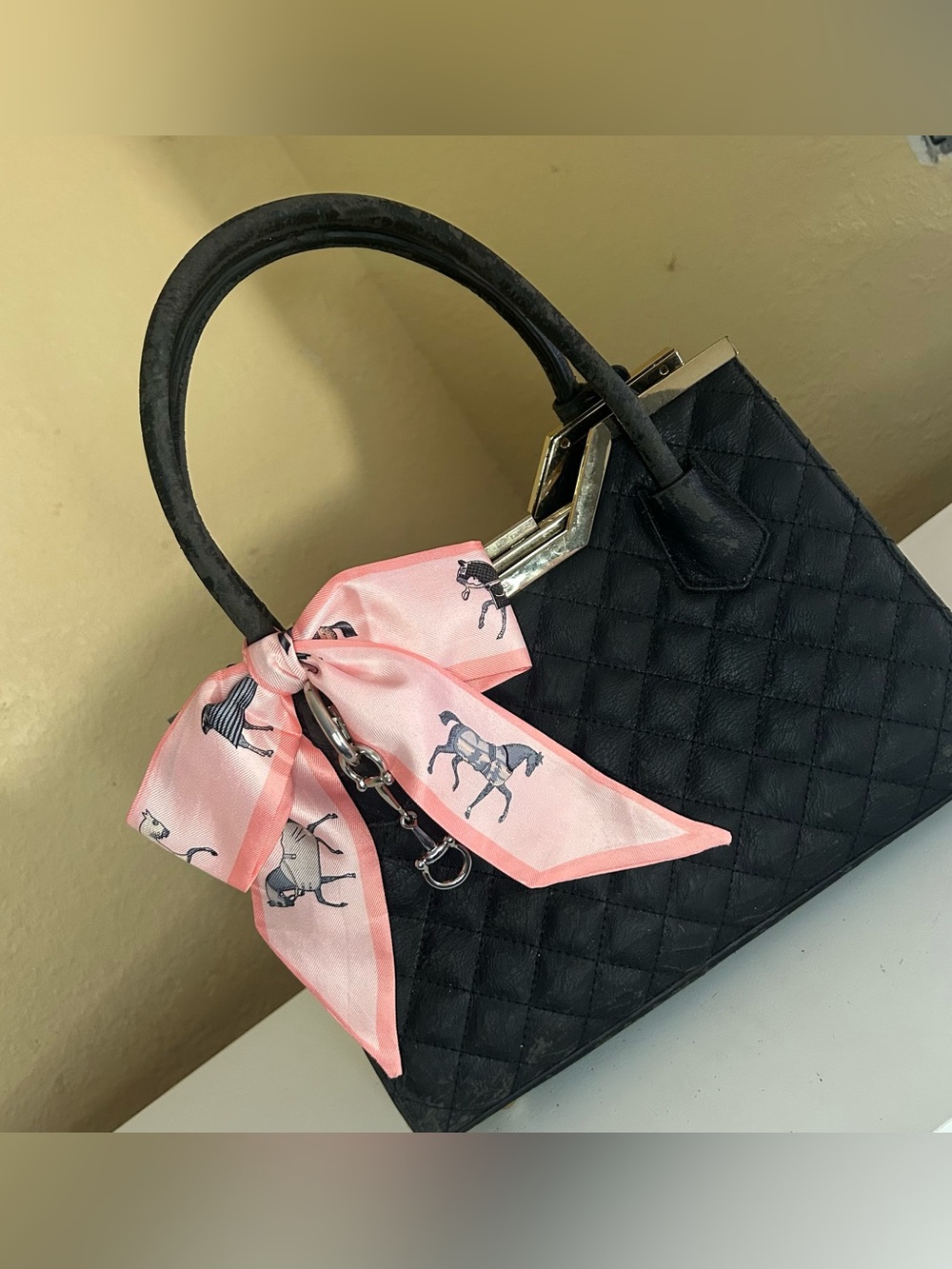 2 in 1 Twilly Women Purse Scarf Pink